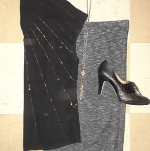 Gray sweater pencil skirt